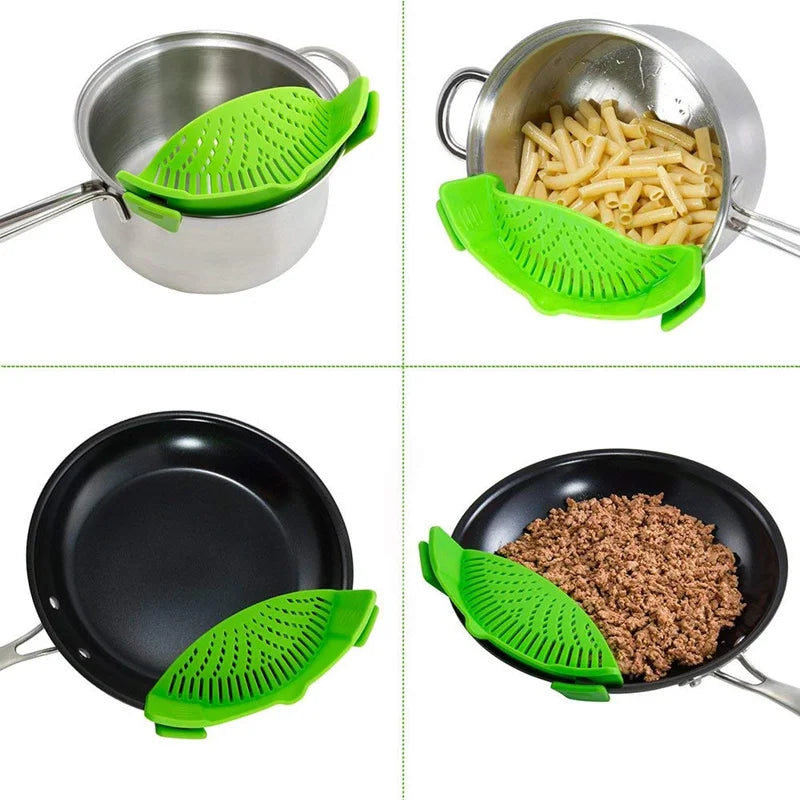 Silicone Clip-on Pan Pot Strainer