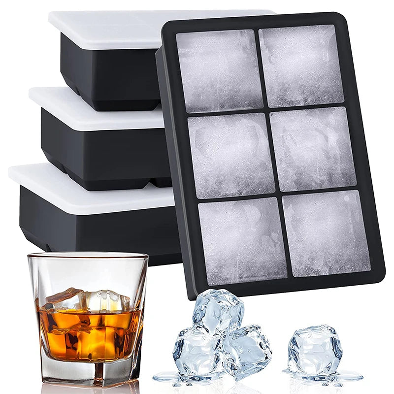 Large Square Ice Cube Trays with Lids