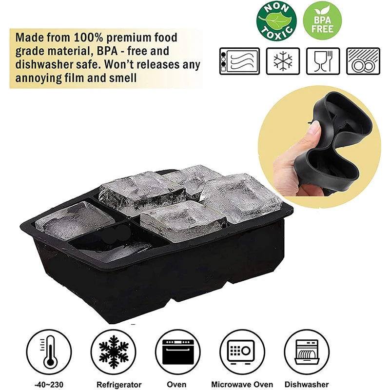 Large Square Ice Cube Trays with Lids